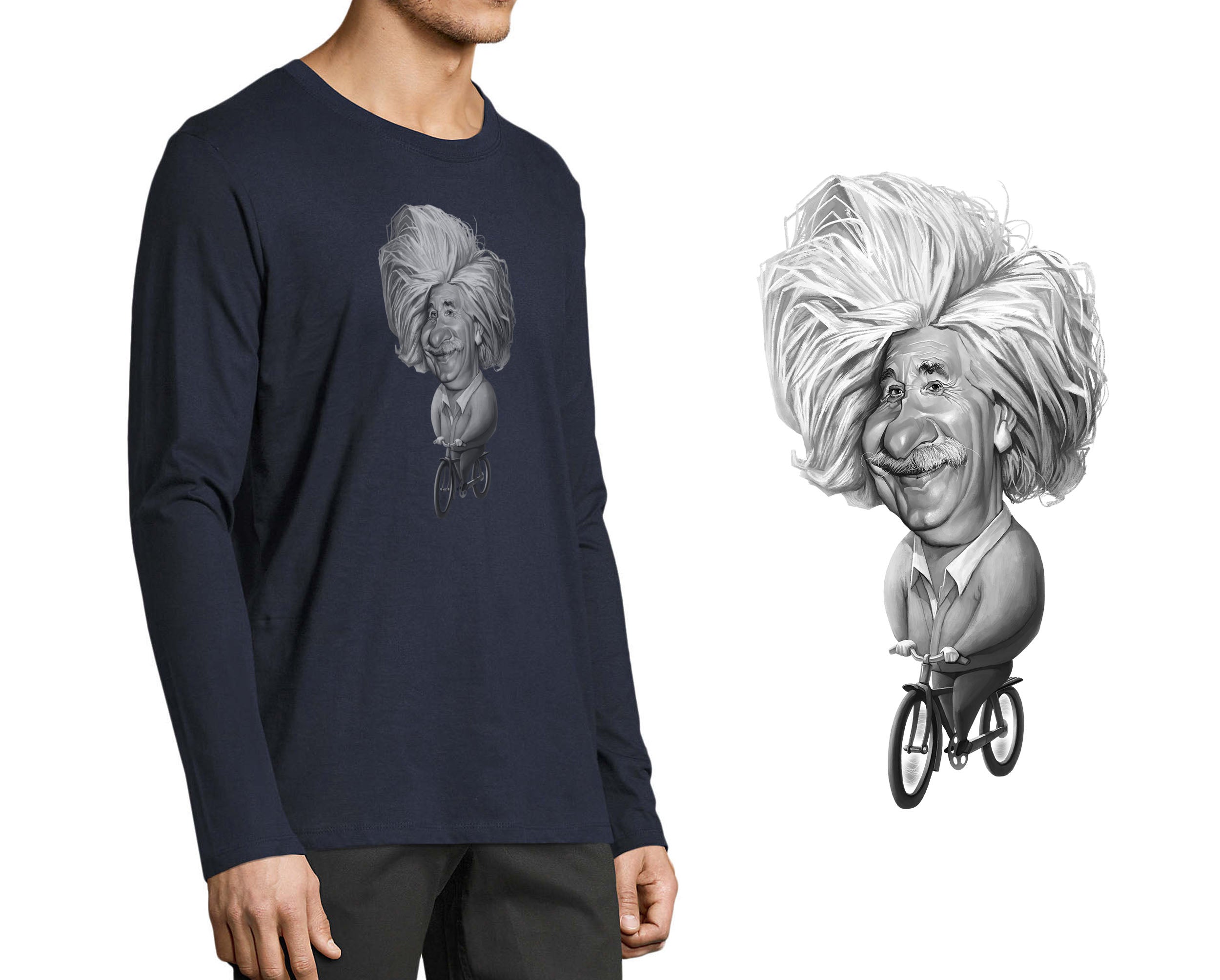 ALBERT EINSTEIN RIDING HIS BICYCLE | LONG SLEEVE