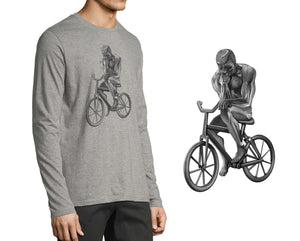 SCULPTURE OF THE THINKER ON HIS BIKE | LONG SLEEVE