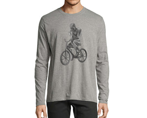 SCULPTURE OF THE THINKER ON HIS BIKE | LONG SLEEVE