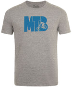 MTB Blue Logo Unique Men's Cycling T-shirt Grey