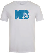 MTB Blue Logo Unique Men's Cycling T-shirt White