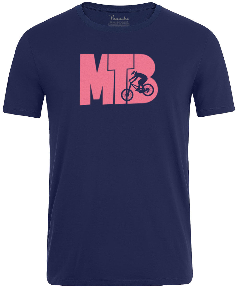 MTB Pink Logo Unique Men's Cycling T-shirt Navy