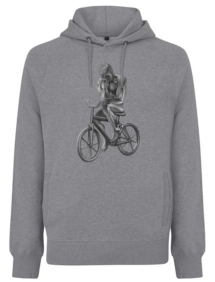 SCULPTURE OF THE THINKER ON HIS BIKE | HOODIE
