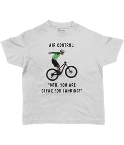 MTB, You Are Clear for Landing Kids Cycling T-shirt Grey
