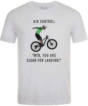 MTB, You Are Clear for Landing Men's Cycling T-shirt White