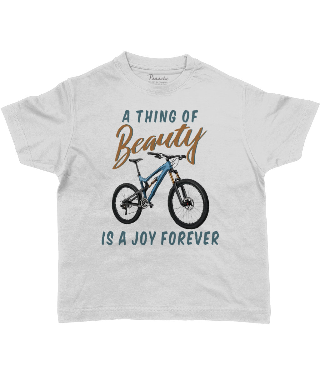 A Thing of Beauty is a Joy Forever Kids Cycling T-shirt Grey