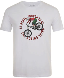 Be Brave Enough to do the Loving Thing Men’s Cycling T-shirt White