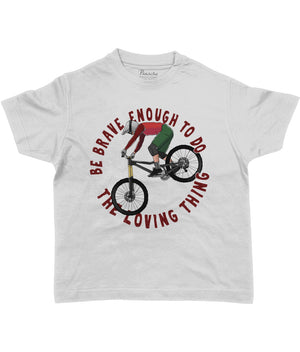 Be Brave Enough to do the Loving Thing Kids Cycling T-shirt Grey