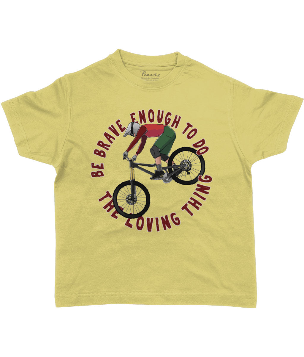 Be Brave Enough to do the Loving Thing Kids Cycling T-shirt Dark Yellow