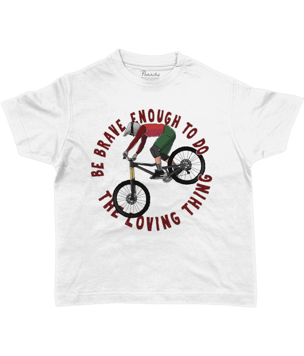 Be Brave Enough to do the Loving Thing Kids Cycling T-shirt White