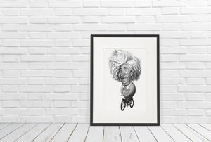 CYCLING ART | ALBERT EINSTEIN RIDING HIS BICYCLE