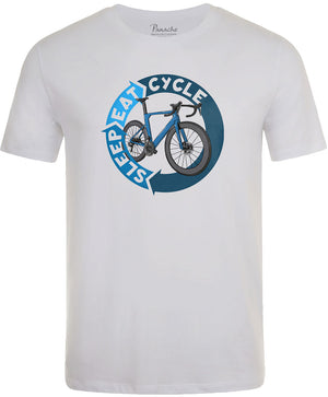 Cycle, Sleep, Eat, Cycle… Road Bike Men's Cycling T-shirt White