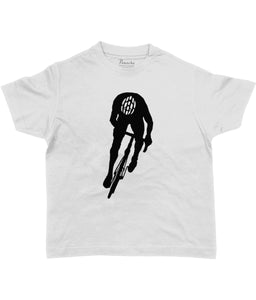 Silhouette of Cyclist Kids Cycling T-shirt Grey