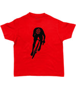 Silhouette of Cyclist Kids Cycling T-shirt Red