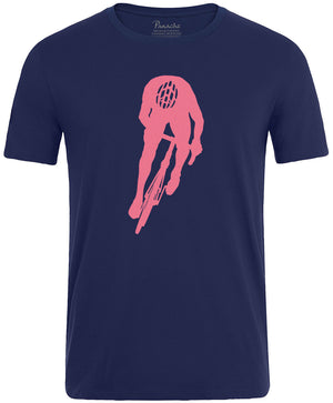 Silhouette of Cyclist’s Sprint Position Men's Cycling T-shirt Navy
