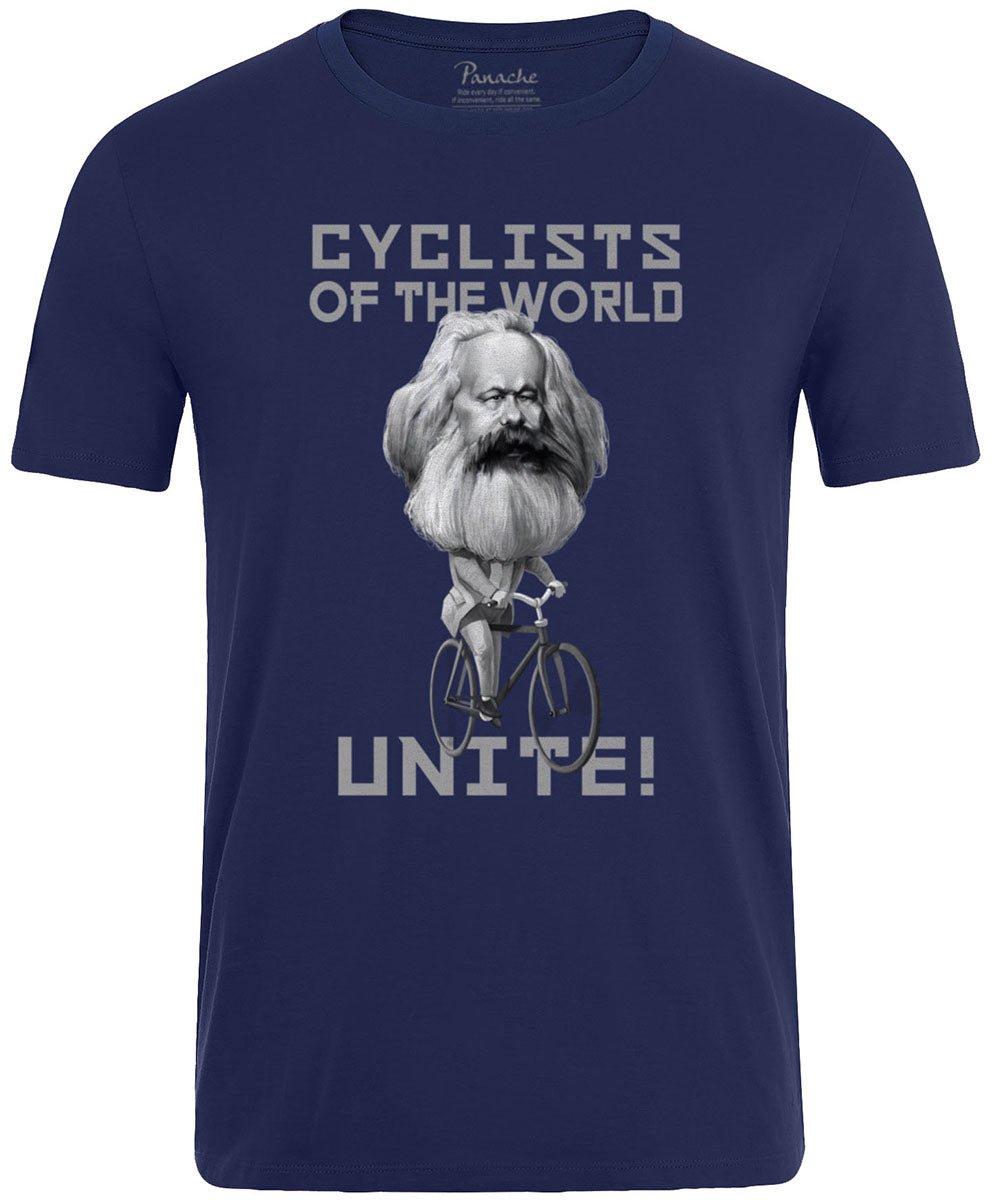 Cyclists of the World Unite Men's Cycling T-shirt Navy