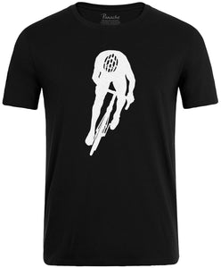 Silhouette of Cyclist’s Sprint Position Men's Cycling T-shirt Black