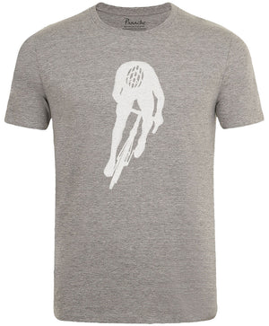 Silhouette of Cyclist’s Sprint Position Men's Cycling T-shirt Grey