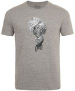 Albert Einstein Riding his Bicycle Men's Cycling T-shirt Grey
