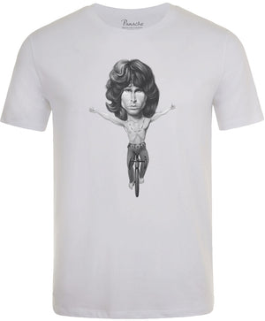 Jim Morrison Riding his Bicycle Men's Cycling T-shirt White