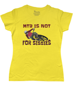 MTB is Not for Sissies Women's Cycling T-shirt Yellow
