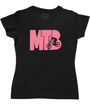 MTB Pink Logo Women's Cycling T-shirt Black