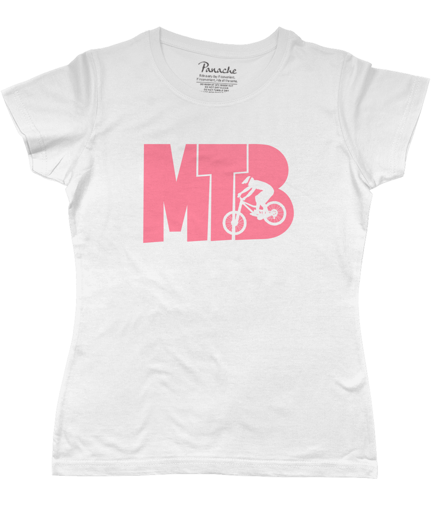 MTB Pink Logo Women's Cycling T-shirt White
