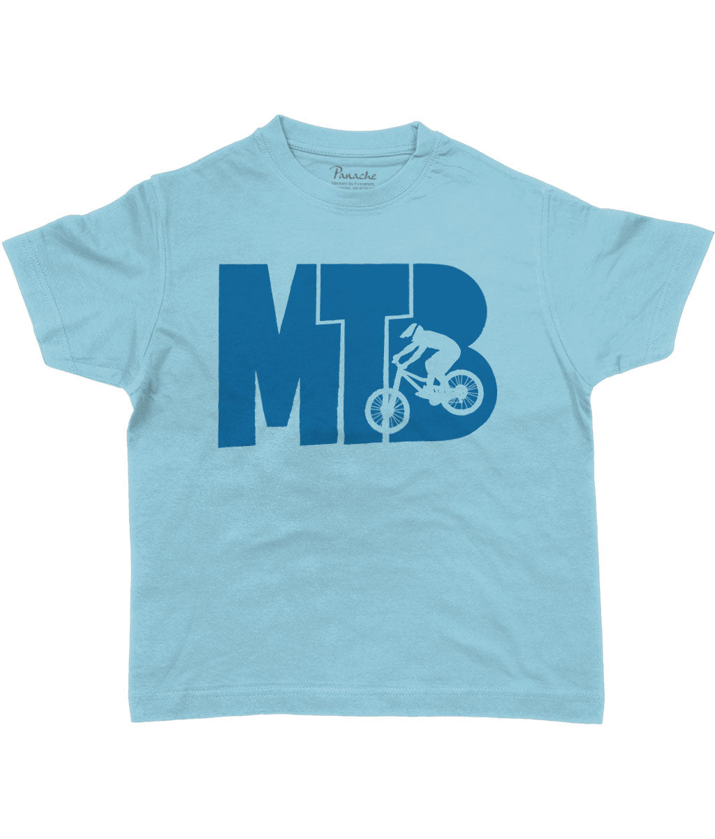 MTB Blue Logo Kids Cycling T-shirt Atoll Blue