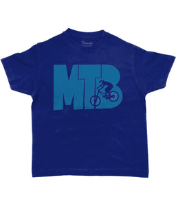 MTB Blue Logo Kids Cycling T-shirt Navy