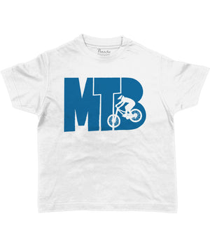 MTB Blue Logo Kids Cycling T-shirt White