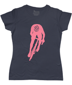 Silhouette of Cyclist Women’s Cycling T-shirt Navy