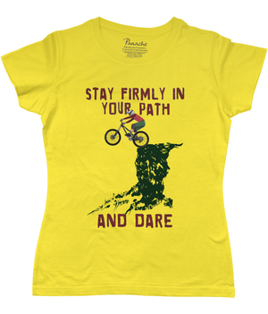 Stay Firmly in Your Path and Dare Women's Cycling T-shirt Yellow