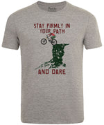 Stay Firmly in Your Path and Dare Men's Cycling T-shirt Grey