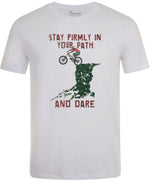 Stay Firmly in Your Path and Dare Men's Cycling T-shirt White