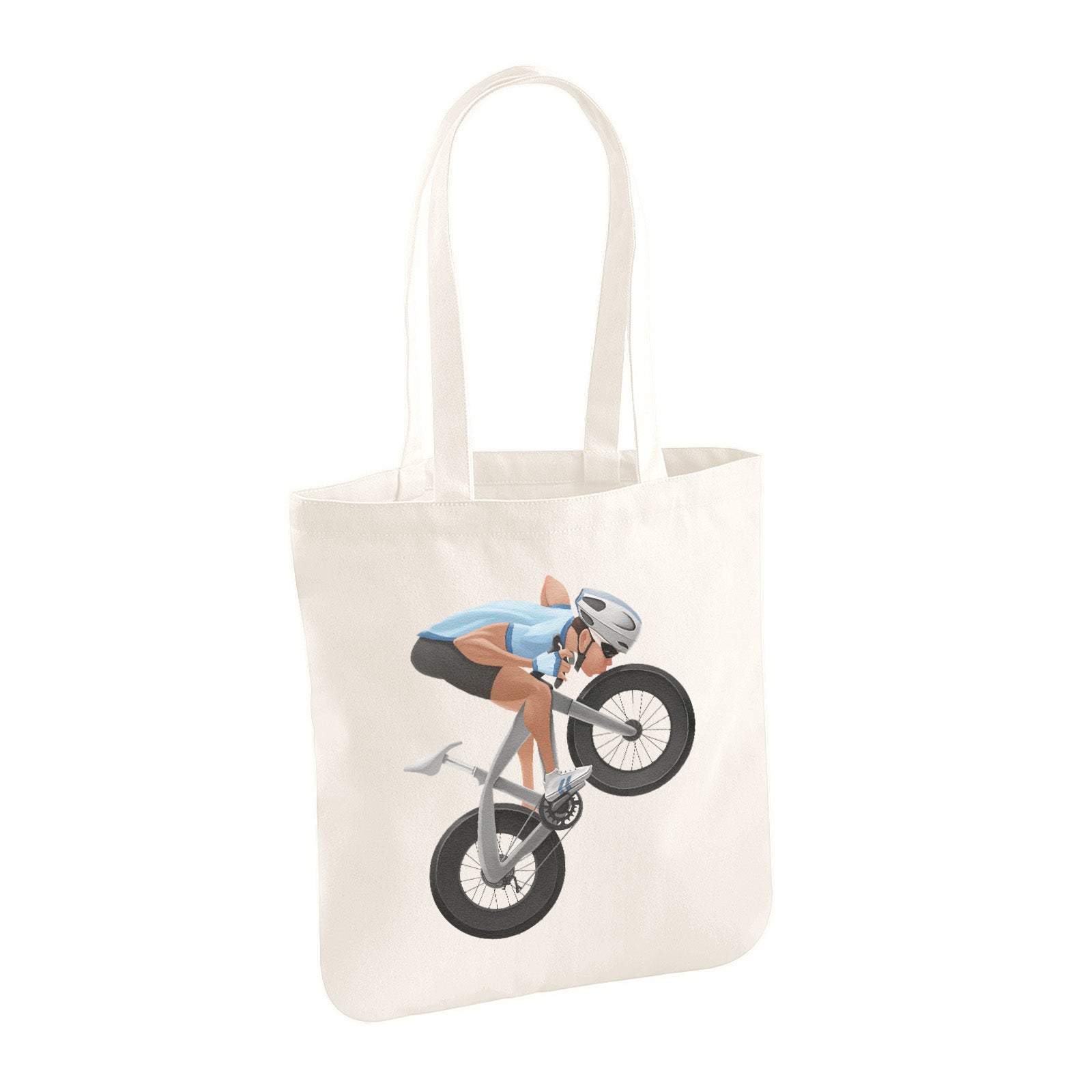 Cyclist Kissing Bicycle 100% Organic Cotton Tote