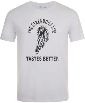 The Strenuous Life Tastes Better Men's Cycling T-shirt White