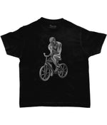The Thinker Riding His Bicycle Kids Cycling T-shirt Black
