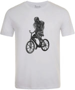 The Thinker Riding His Bicycle Men's Cycling T-shirt White