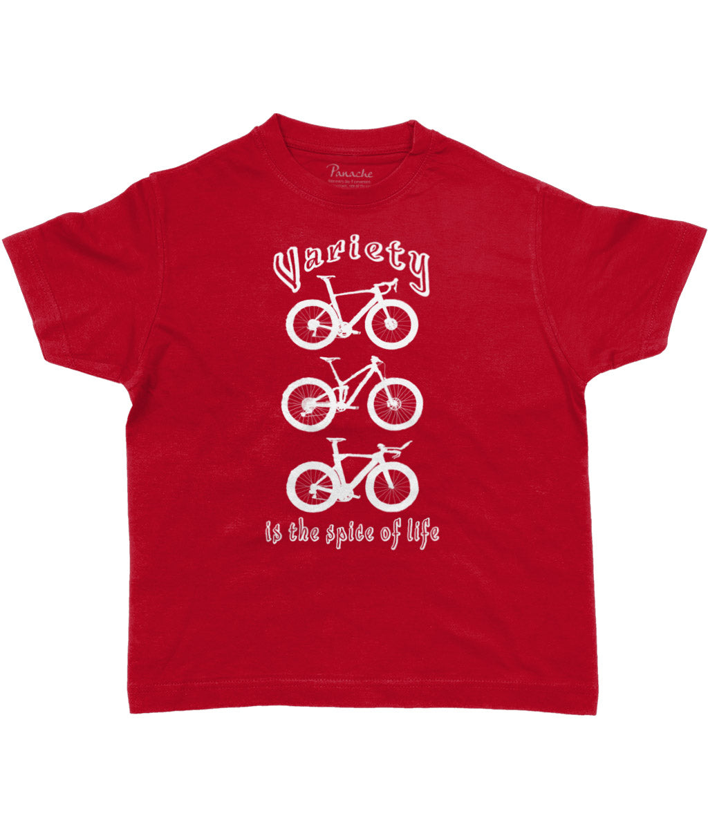 Variety is the Spice of Life Kids Cycling T-shirt Red