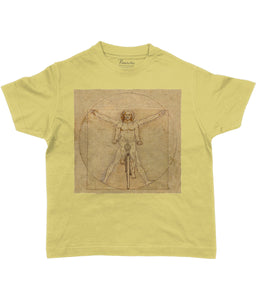 Vitruvian Man Kids Cycling T-shirt Dark Yellow