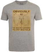 Leonardo da Vinci Vitruvian Cyclist Men's Cycling T-shirt Grey