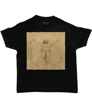 Vitruvian Man Kids Cycling T-shirt Black