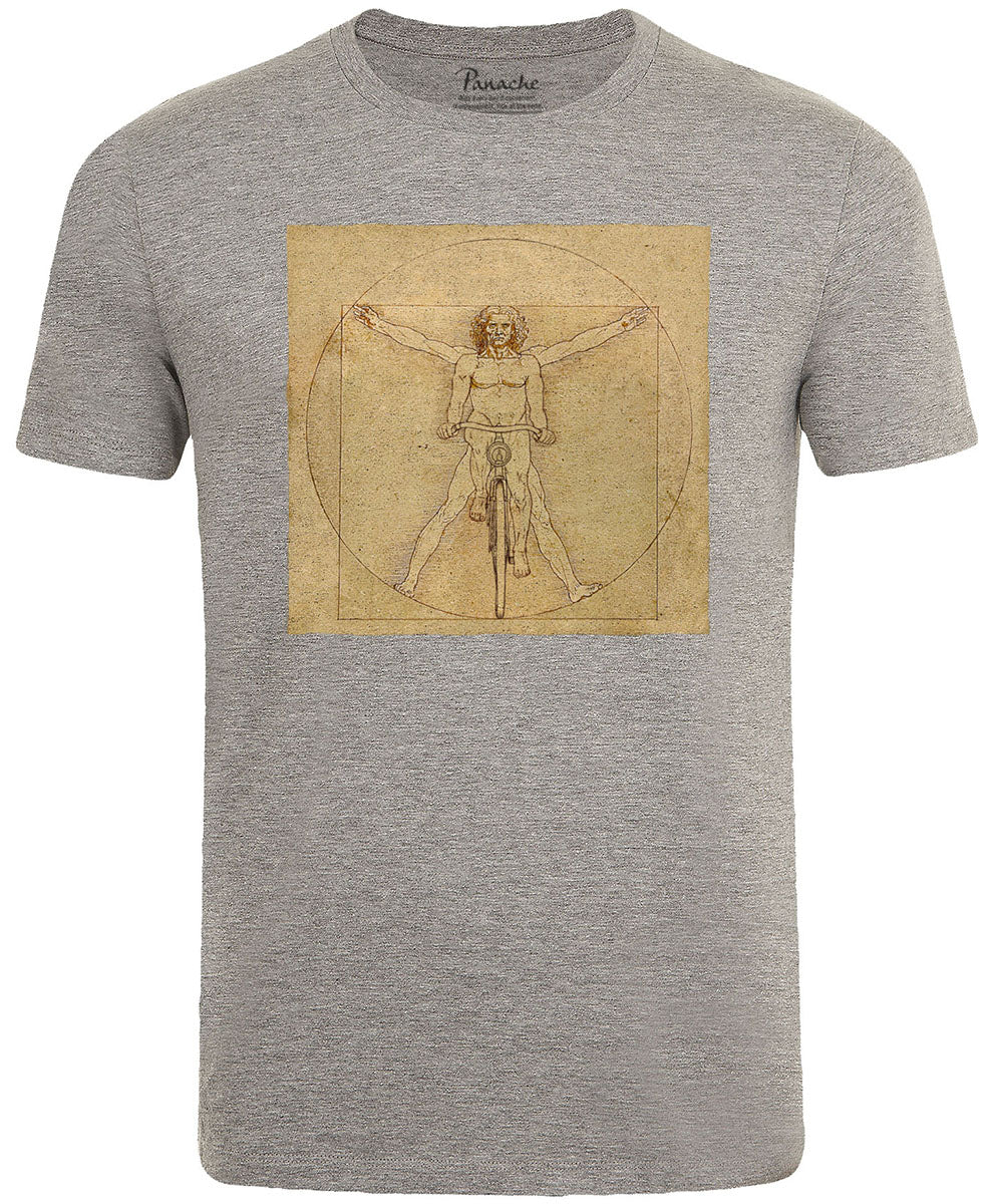Vitruvian Man Grey Cycling T-shirt for Men
