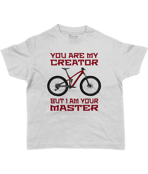 You Are my Creator But I am Your Master Kids Cycling T-shirt Grey
