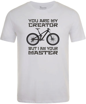 You Are my Creator But I am Your Master MTB Men's Cycling T-shirt White