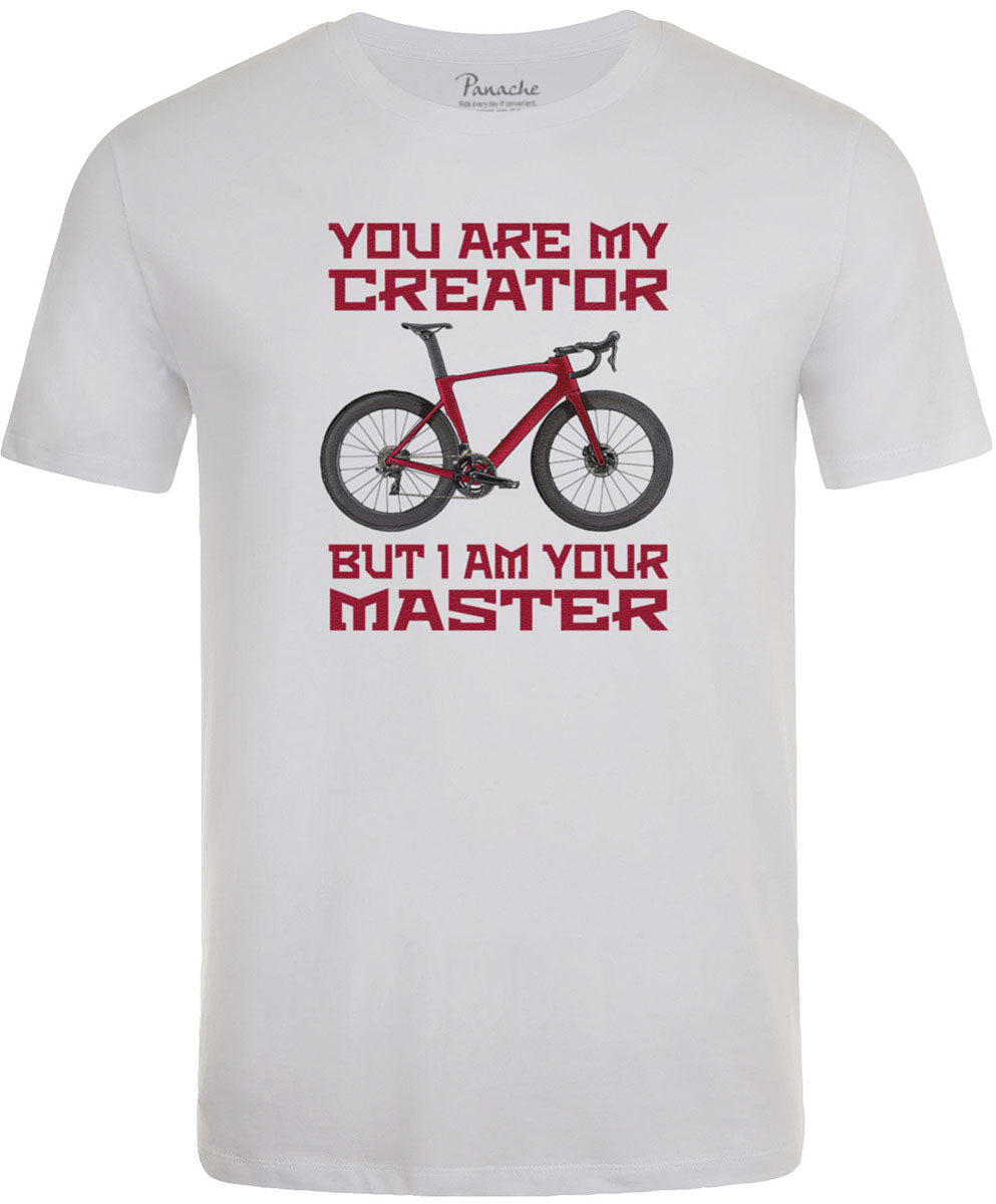 You Are my Creator But I am Your Master Men's Cycling T-shirt White